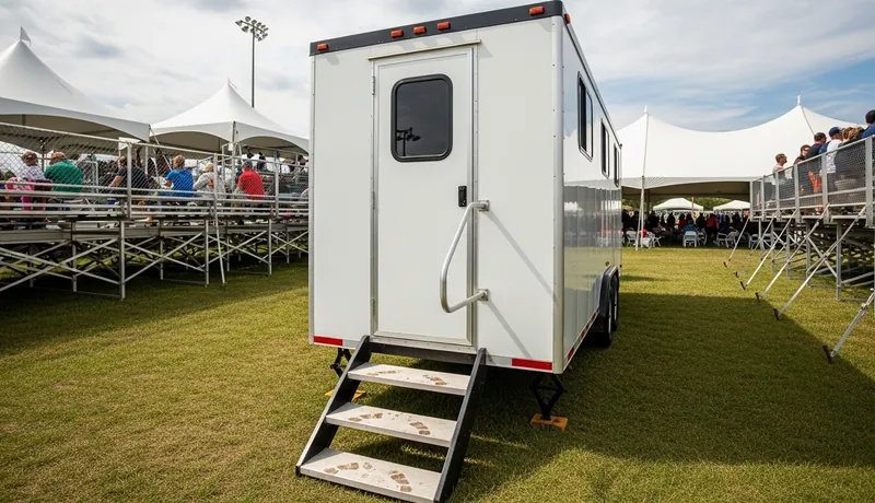 Luxury restroom trailer for North Texas wedding